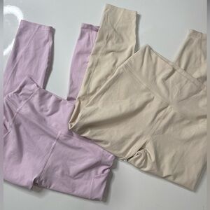 Lot Of 2 Fabletics PureLuxe Leggings Womens Sz L?  Stretch Pockets Comfort A0301